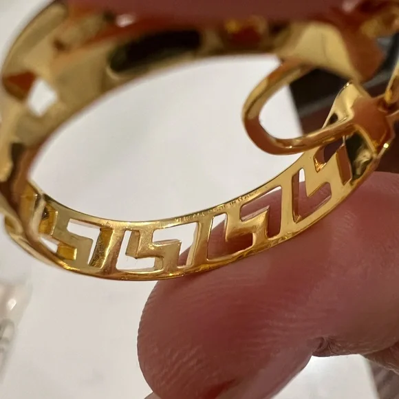 Authentic Versace Greca Hoop Earrings - Picture 3 of 4
